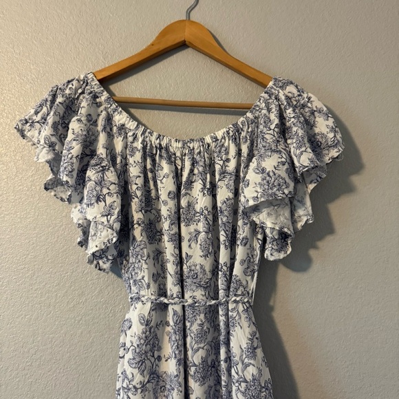 Cynthia Rowley Blue and White Floral Mini Dress Small - Picture 2 of 12